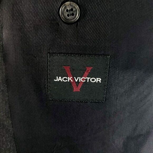 Jack Victor Vogue Ct Wool 2 Button 2 Piece Suit 44L Gray 42/31 Flat Front Mid Ri - Picture 8 of 11